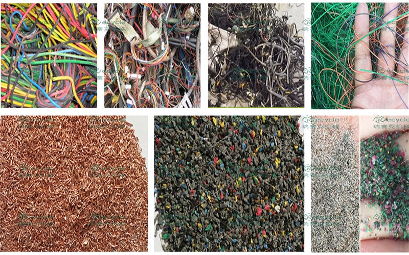 廢舊電線鋁線的物料對(duì)比圖