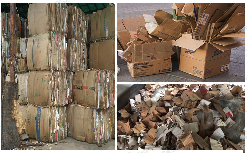 廢紙箱紙料撕碎對比圖