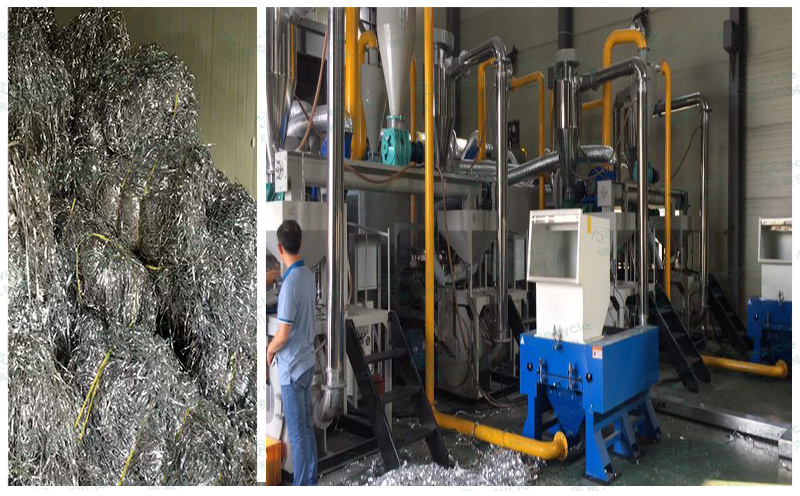 湖北廢藥板鋁塑分離機現(xiàn)場圖