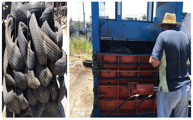 澳大利亞輪胎液壓打包機現(xiàn)場圖