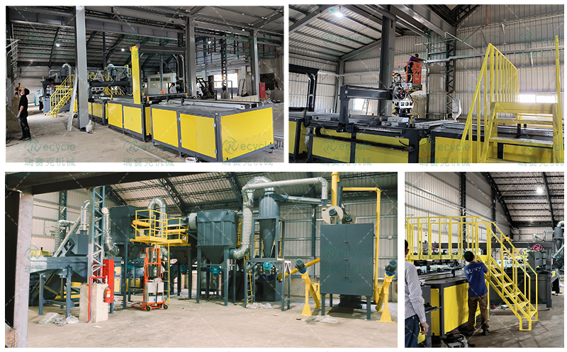 臺灣廢舊光伏板拆解回收設(shè)備生產(chǎn)線客戶現(xiàn)場