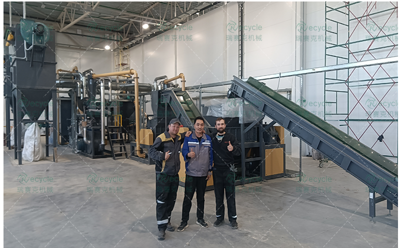 俄羅斯廢舊電路板處理設(shè)備生產(chǎn)線現(xiàn)場