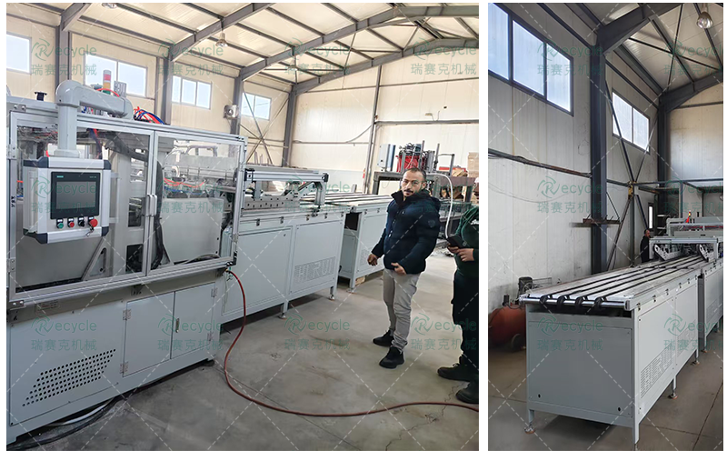 希臘廢舊光伏板拆解設(shè)備生產(chǎn)線客戶現(xiàn)場