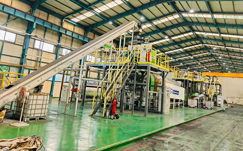 韓國鋰離子電池拆解打粉處理設(shè)備線案例圖